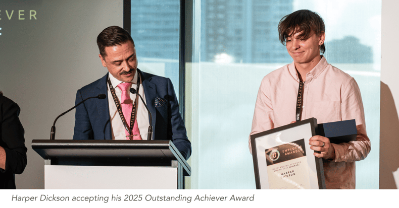 Harper Dickson talking during a panel event at the 2025 Asuria Employer Awards