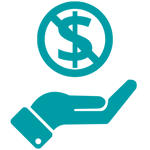 Fee Free Icon - Teal